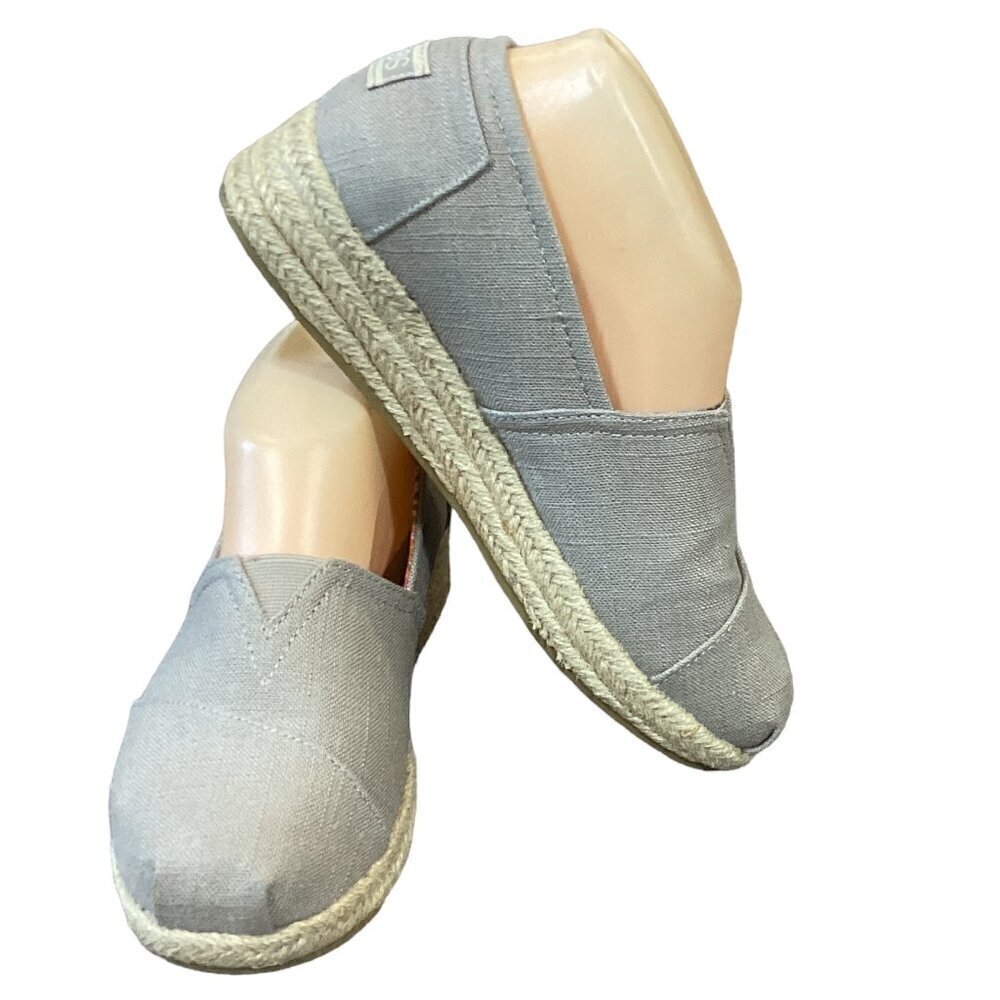 Skechers BOBS‎ Espadrille Wedge Slip-Ons High Jinx 7.5 Taupe 293J